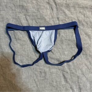 N2N Bodywear Rayon Stretch Blue Jockstrap Size Large NWT